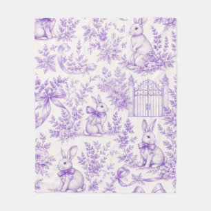 Cobertor De Velo Coelho Vintage Lavanda Toile de Jouy Floresta