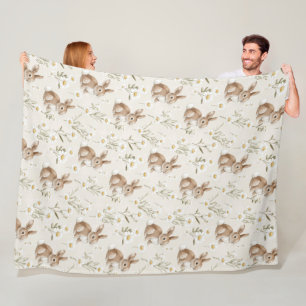 Cobertor De Velo Coelhos Bunny Flores Daisy