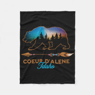 Cobertor De Velo Coeur D'alene Idaho Urso Noite Estrelada Viagem Le