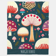 Cogumelo engraçado Red White Watercolor Padrão