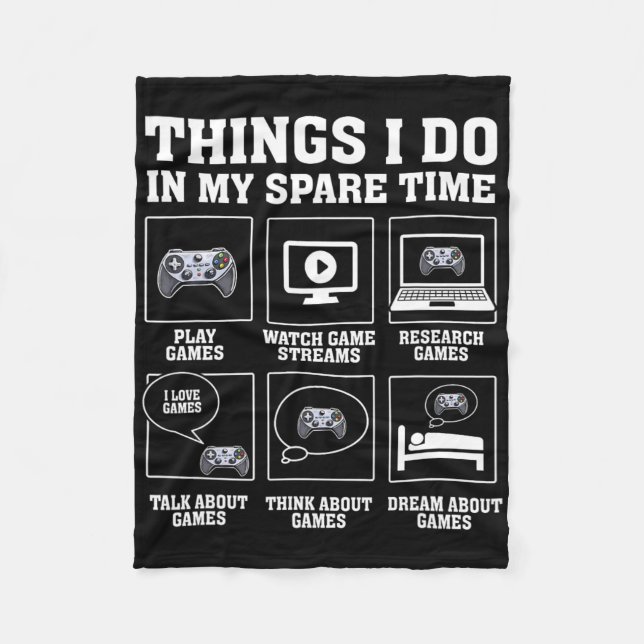 Cobertor De Velo Coisas Engraçadas Que Eu Faço No Meu Tempo Inútil  (Frente)