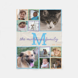 Cobertor De Velo Colagem colorida da foto do monograma 10 das