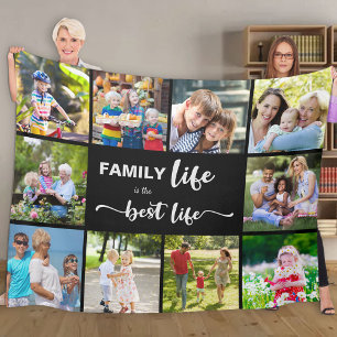 Cobertor De Velo Colagem de 10 Fotos Personalizada Família Vida Pre
