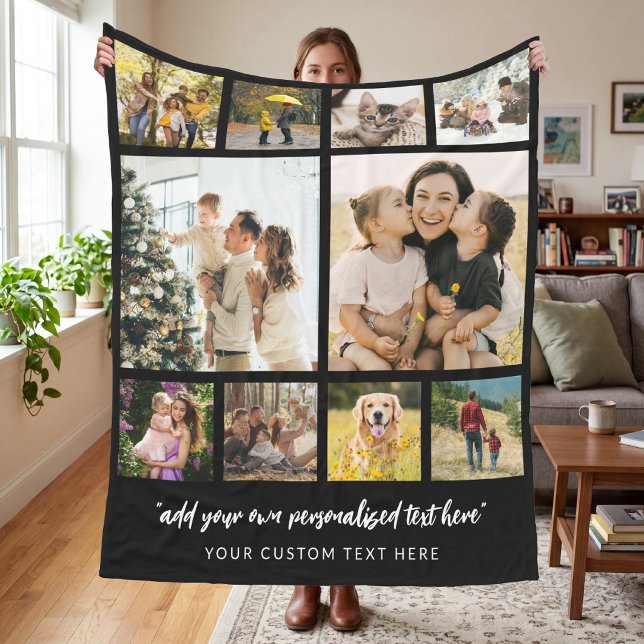 Cobertor De Velo Colagem de 10 Fotos Personalizadas (Criador carregado)