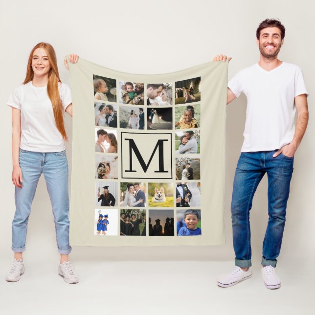 Cobertor De Velo Colagem de 20 fotos Preto e Biege (In Situ)