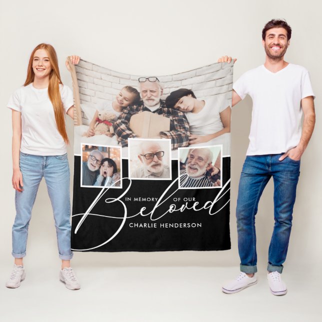 Cobertor De Velo Colagem De 4 Fotografias Em Memória Do Nosso Amado (In Situ)