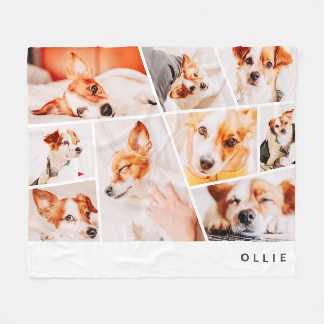 Cobertor De Velo Colagem de 9 Fotos Personalizadas Simples Modernas (Frente (Horizontal))