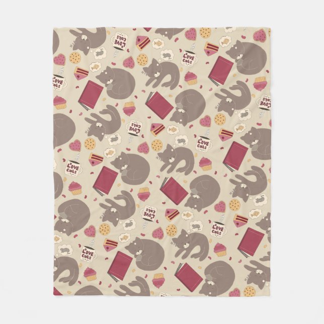 Cobertor De Velo Colagem de Alojadores de Gato Louco (Frente)