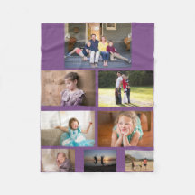 Colagem de Amor Familiar 8 Fotos Fundo Roxo