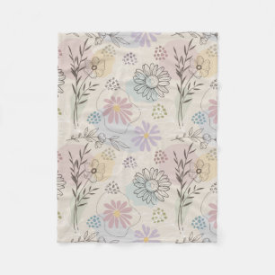 Cobertor De Velo Colagem de Flor Silvestre Pastel – Geométrico Flor