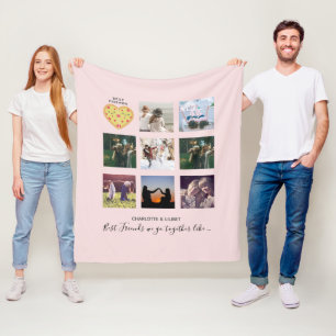 Cobertor De Velo Colagem de Fotografias BFF Oferece Amigos Pink Dus