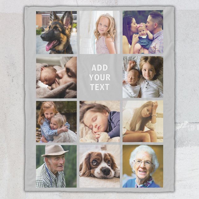 Cobertor De Velo Colagem de Fotografias da cinza 11 (Criador carregado)