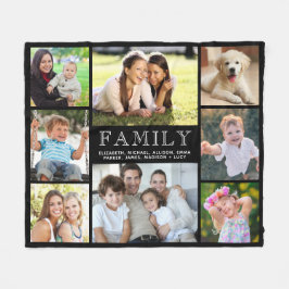 Cobertor De Velo Colagem de Fotografias da Família 8 Preta