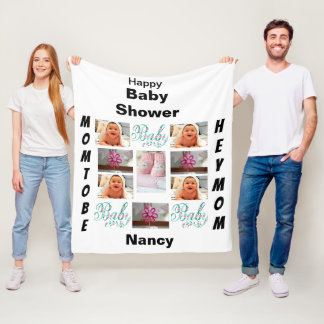 Cobertor De Velo Colagem de Fotografias do Chá de fraldas Personali