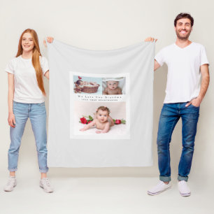 Cobertor De Velo Colagem de Fotografias Moderna com Texto Avô Mãe