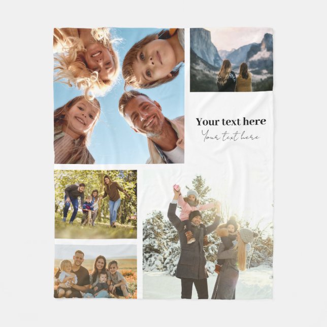Cobertor De Velo Colagem de Fotografias Personalizada 5 (Frente)