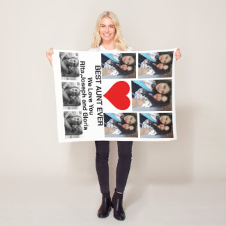 Cobertor De Velo Colagem de Fotografias Personalizada da Melhor Tia