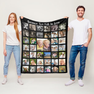Cobertor De Velo Colagem de Fotografias Personalizada de 39 Anivers