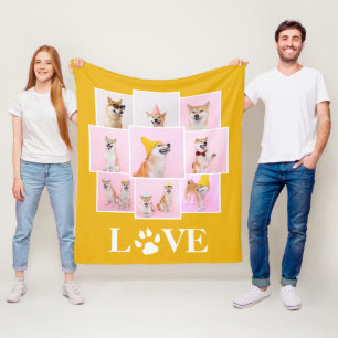 Cobertor De Velo Colagem de Fotografias Personalizada LOVE 9 Cães