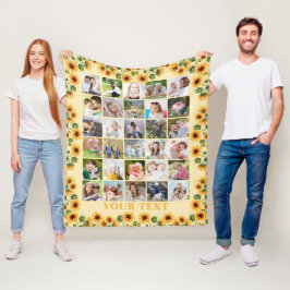 Cobertor De Velo Colagem de Fotografias Sunflower 30 Personalizada