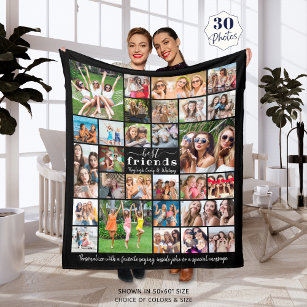 Cobertor De Velo Colagem de Fotos 30 MELHORES AMIGOS Modernos Perso