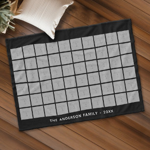 Cobertor De Velo Colagem de Fotos 60 Quadrados com Texto Simples