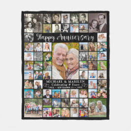 Cobertor De Velo Colagem de Fotos 64 Aniversário Sua Cor