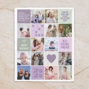 Cobertor De Velo Colagem de Fotos BFF de Melhor Amizade Amizade