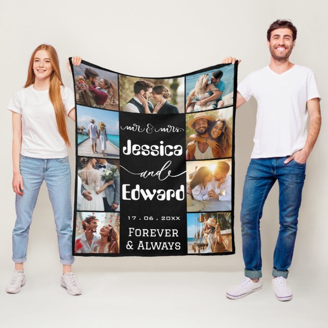 Cobertor De Velo Colagem de fotos Casal 9 imagens para sempre e sem (In Situ)