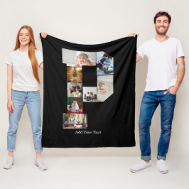 Cobertor De Velo Colagem de Fotos com Letra P em Preto e Branco