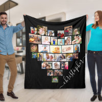 Colagem de Fotos Coração com Nome de Script