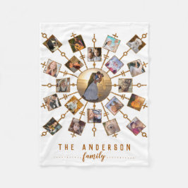 Cobertor De Velo Colagem de Fotos da Família 21 Imagens Branco Dour