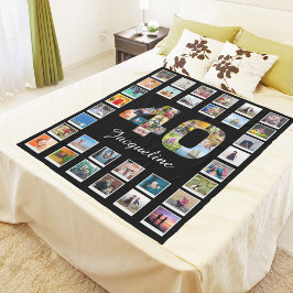 Cobertor De Velo Colagem de Fotos da Família aniversário de 40 anos