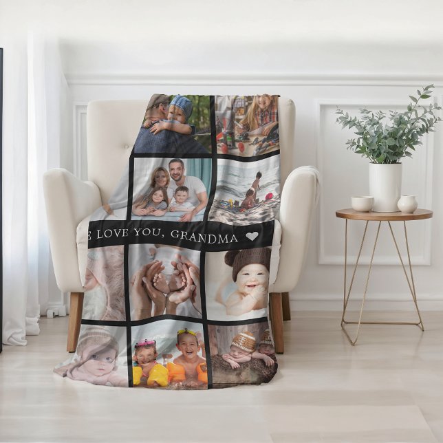 Cobertor De Velo Colagem de Fotos da Mãe Avó Lembrança (Keepsake Mom Grandma Photo Collage Fleece Blanket)