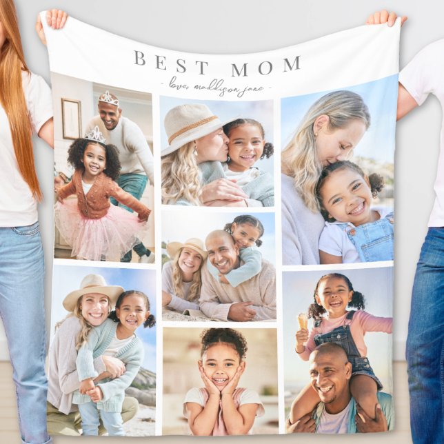 Cobertor De Velo Colagem de Fotos da Melhor Mãe (Best Mom Photo Collage Fleece Blanket )