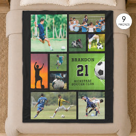 Cobertor De Velo Colagem de Fotos de Futebol Personalizada