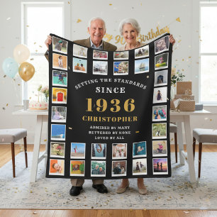 Cobertor De Velo Colagem de Fotos de Memórias Familiares dos 90 Ano