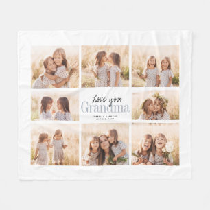 Cobertor De Velo Colagem de Fotos de Netos Vovó Com Amor Personali