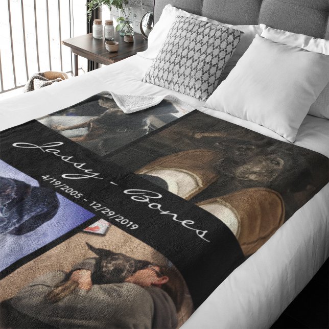 Cobertor De Velo Colagem de Fotos de Pet do Memorial Moderno (Capture precious pet moments with our Modern Pet Photo Collage Fleece Blanket. )