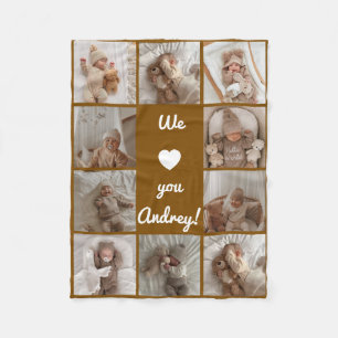 Cobertor De Velo Colagem de Fotos do Bebê Fleece Blanket