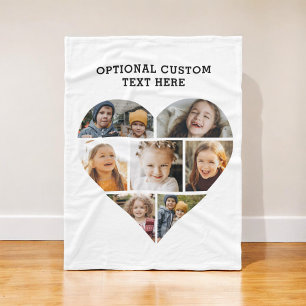 Cobertor De Velo Colagem de Fotos do Coração 7 Imagem Personalizada