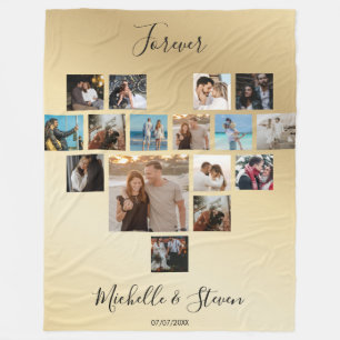 Cobertor De Velo Colagem de Fotos do Coração do Dia de os namorados