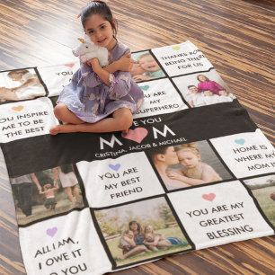 Cobertor De Velo Colagem de Fotos do dia de as mães com as melhores