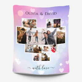 Cobertor De Velo Colagem de Fotos do Dia de os namorados de Amor