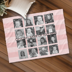 Cobertor De Velo Colagem de Fotos do Instagram Até 16 Fotos Cor-de-