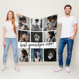 Cobertor De Velo Colagem de Fotos do Melhor Avô Ever 9 Escrita à Ma