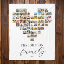 Colagem de Fotos em Forma de Coração da Família El