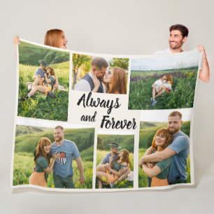 Cobertor De Velo Colagem de Fotos Engajamento Recém-Casados Sempre 