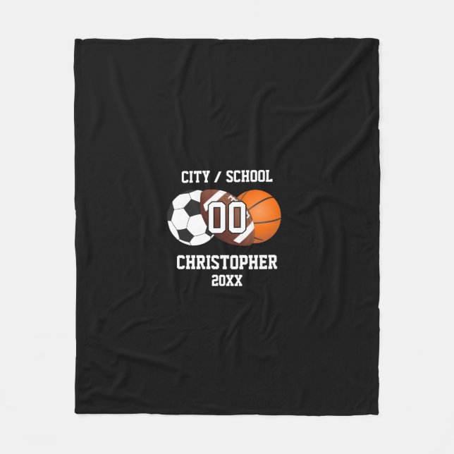 Cobertor De Velo Colagem de fotos esportivas (Frente)