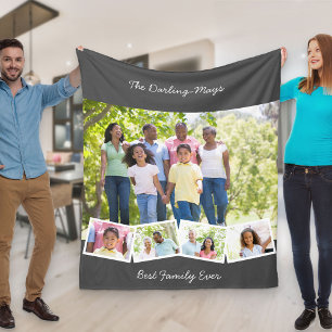 Cobertor De Velo Colagem de Fotos Faixa Zigzag Melhor Família de Se